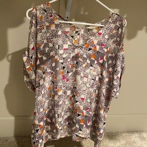Nordstrom brand lush. Women’s blouse. Sheer with peak-a-boo shoulder